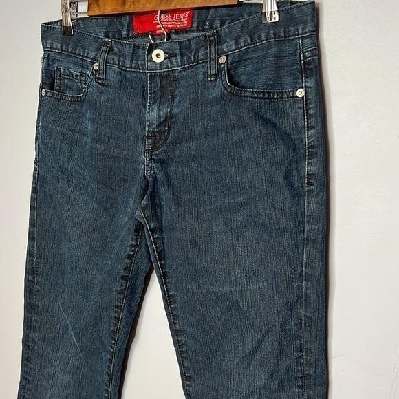 GUESS JEANS STRETCH SIZE 29 DARK BLUE STRAIGHT LEG JEANS - Picture 3 of 8